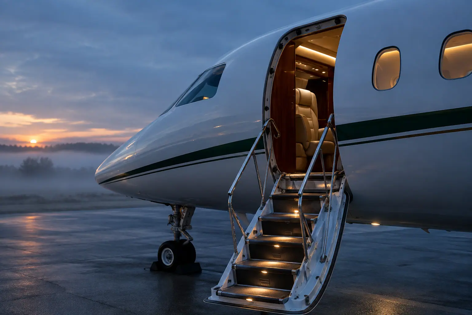 Open airstair of a private jet